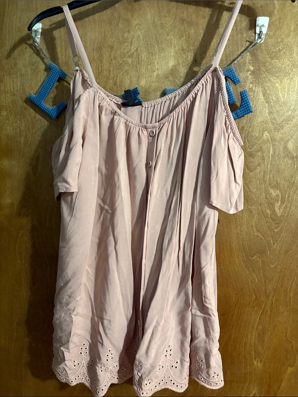 torrid Blush Pink Cold-Shoulder Button-Front Top